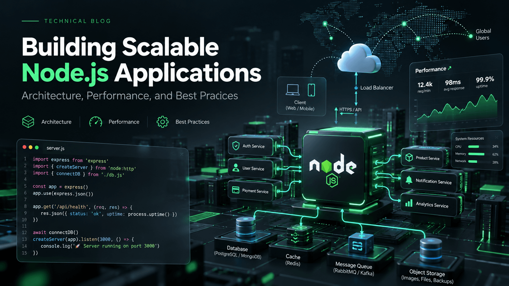 Building Scalable Node.js Applications: Architecture, Performance, and Best Practices