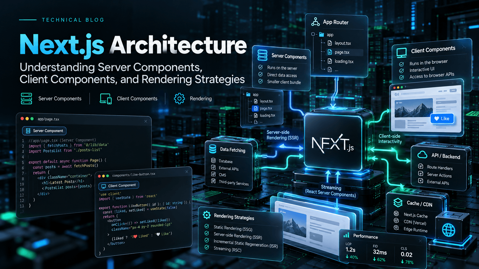 Next.js Architecture: Understanding Server Components, Client Components, and Rendering Strategies